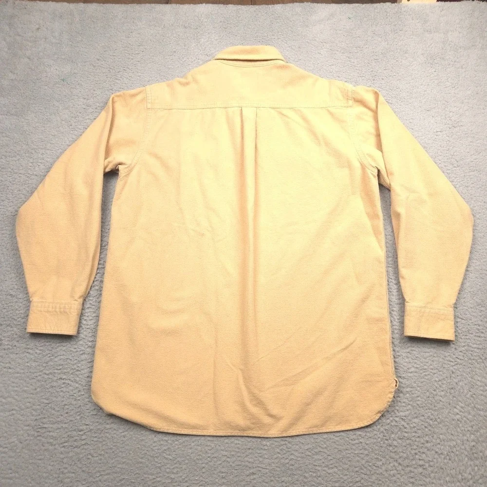 L.L.Bean Chamois Shirt Men L Tall Golden Tan Flannel Workwear Overshirt